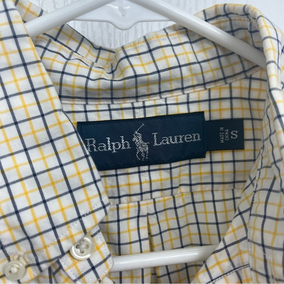 Ralph Lauren Polo Blue Yellow Check Long Sleeve Button Down Shirt S Classic - Picture 2 of 4